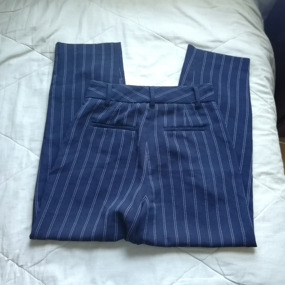 WILFRED Blue White Stripe Tie Front Jallade Work Pants Size 4 Aritzia NO TIE - Picture 7 of 9